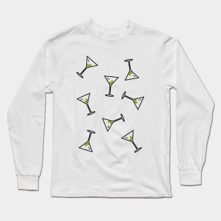 Minimalist Drink Cocktail Martini Collection Long Sleeve T-Shirt